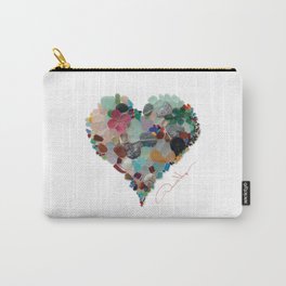 Love -  Sea Glass Heart A Unique Birthday & Father’s Day Gift Carry-All Pouch