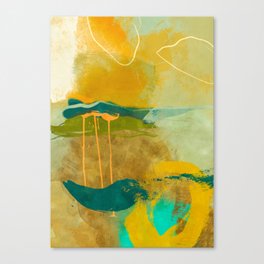 summer green abstract art Canvas Print