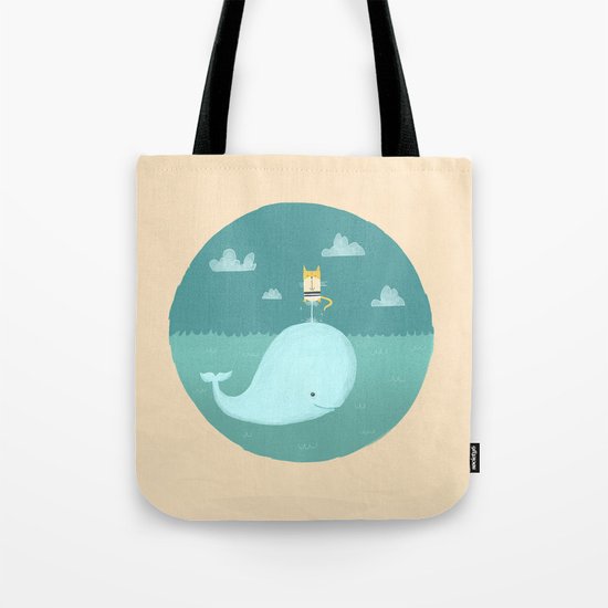 The Cat and the Whale Tote Bag