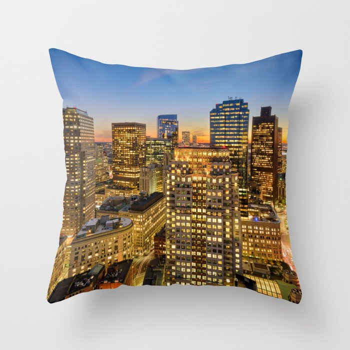 Boston, Massachusetts, City Skyline Throw Pillow