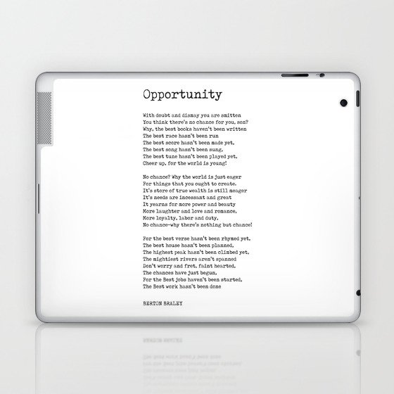Opportunity - Berton Braley Poem - Literature - Typewriter Print  Laptop & iPad Skin