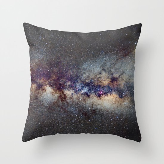 The Milky Way: from Scorpio, Antares and Sagitarius to Scutum and Cygnus Throw Pillow