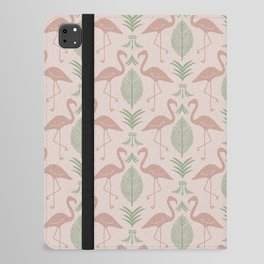 Palm Flamingos . Light Blush iPad Folio Case