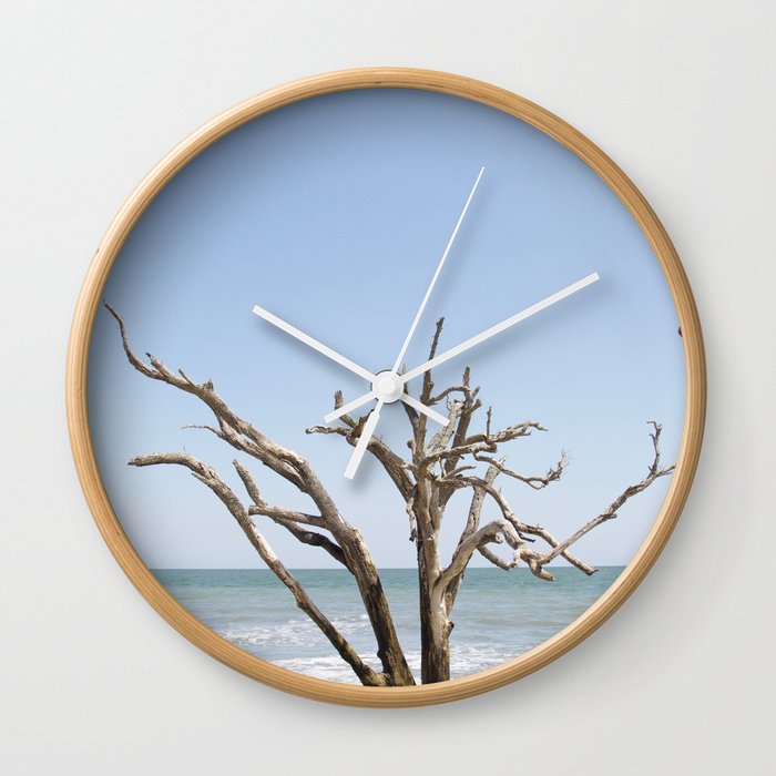 Driftwood Wall Clock By Downtheshore Society6