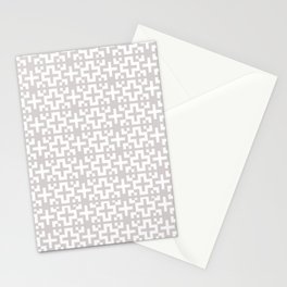 Minimal Nordic Crosses - Scandinavian Warm Grey Pattern Stationery Card