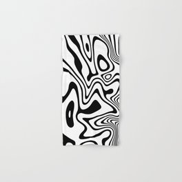 Organic Shapes And Lines Black And White Optical Art Hand & Bath Towel