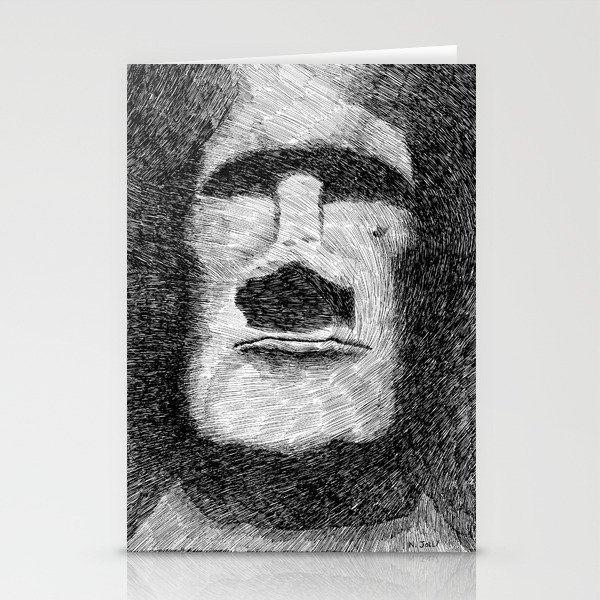 Easter island - Moai statue - Ink Stationery Cards