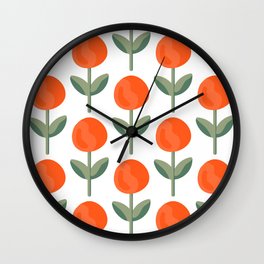 sunshine pops - orange,white and green Wall Clock