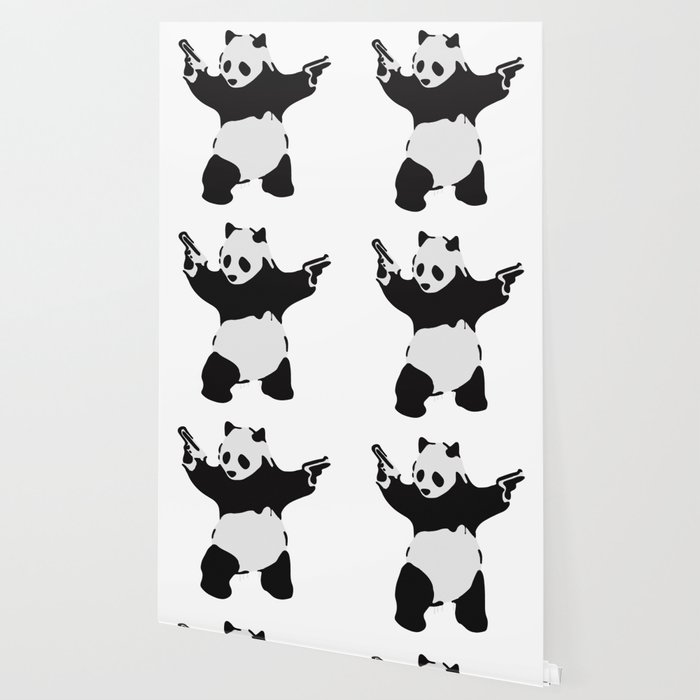 Banksy Pandamonium Armed Panda Artwork Pandemonium Street Art Design For Posters Prints Tshirts Wallpaper By Cloth O Rama Society6