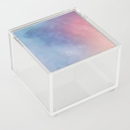 Pastel Blue Pink Painted Surface Colorful Watercolor Acrylic Box
