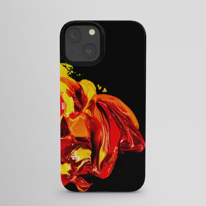 yellow-red on black iPhone Case