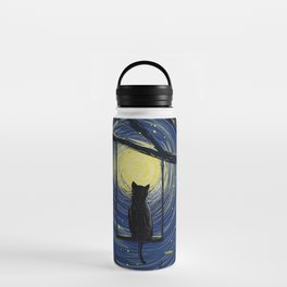 starry cat night Water Bottle