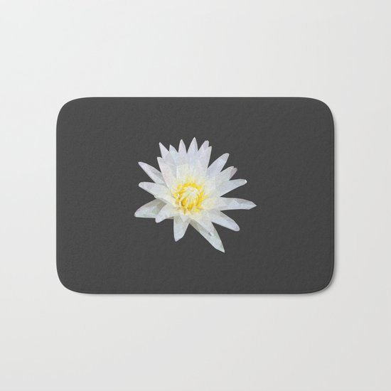 White Lotus Flower Bath Mat