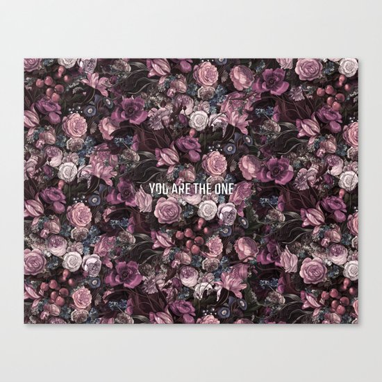 You Are The One // Floral Valentine's Heart Canvas Print