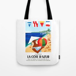 1957 French Riviera Train Travel Poster Tote Bag