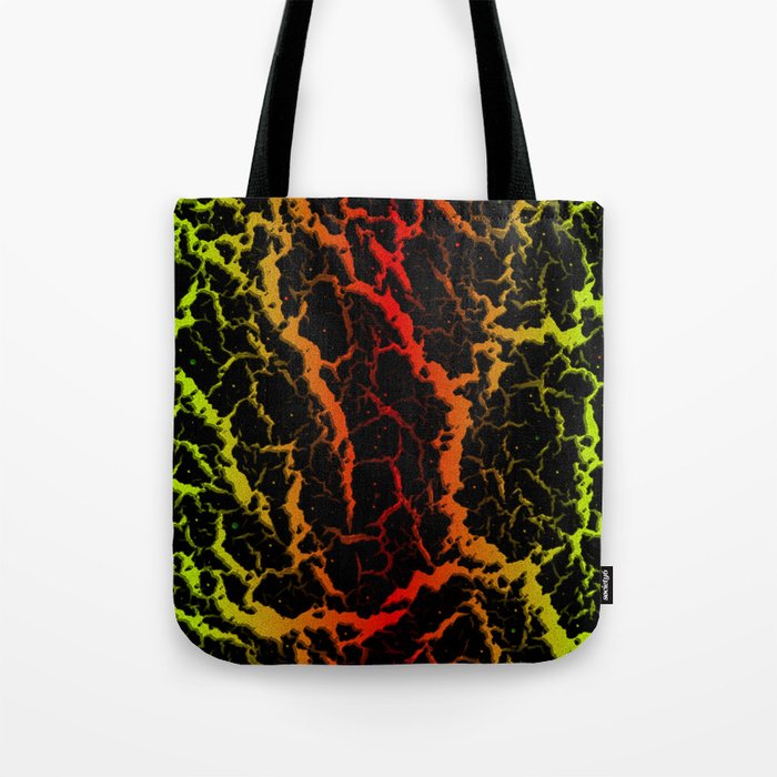Cracked Space Lava - Lime/Red Tote Bag