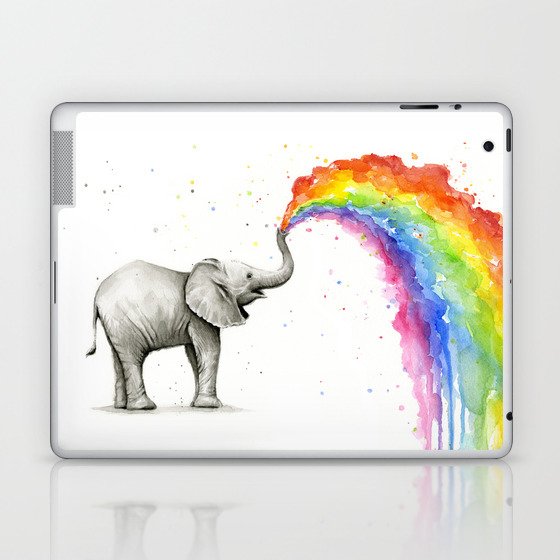Rainbow Baby Elephant Laptop & iPad Skin