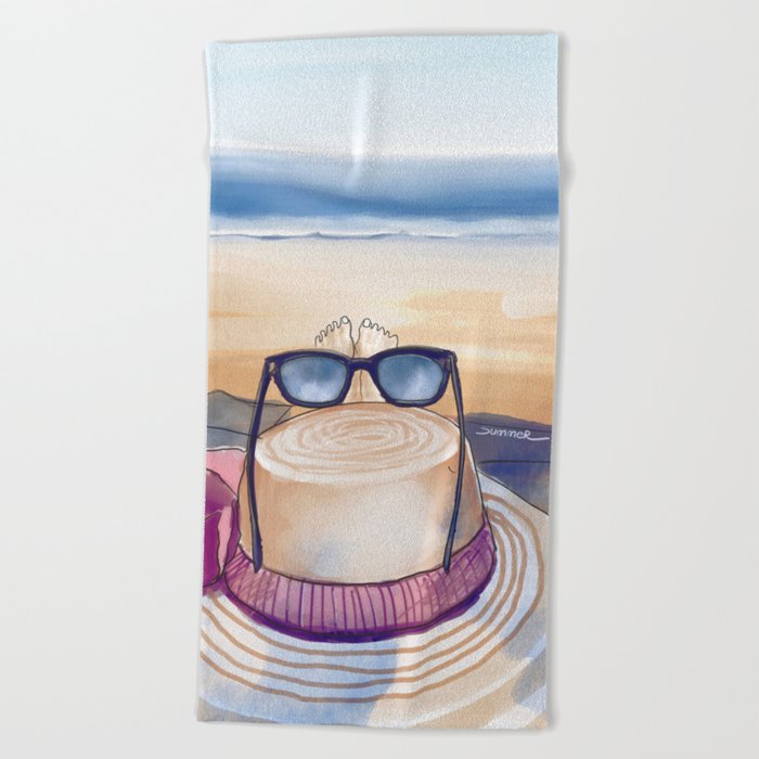 Summer beach  Beach Towel