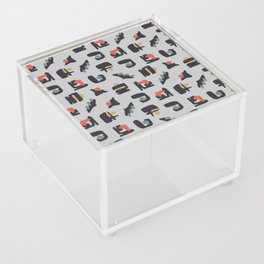 Mid century pattern with abstract blob and shapes Acrylic Box