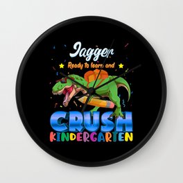 Jagger Name, I'm Ready To Crush Kindergarten Dinosaur Back To School Wall Clock