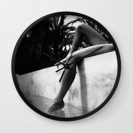 Dip your toes into the water, female form black and white photography - photographs Wall Clock