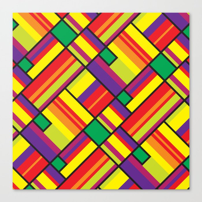 Colorful Rainbow Geometric Pattern Canvas Print