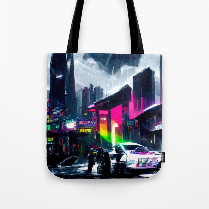 Postcards from the Future - Neon City Tote Bag