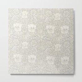 William Morris Honeysuckle & Tulip Light Grey Metal Print