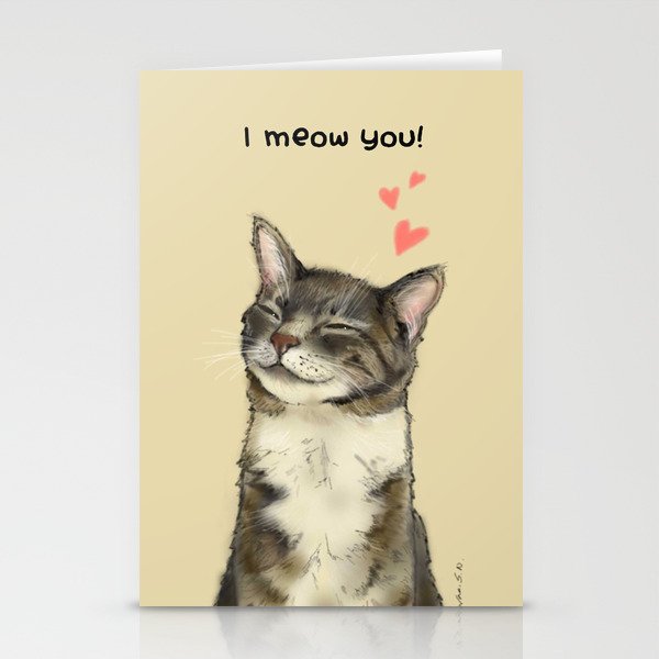 I meow you! Stationery Cards