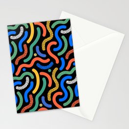 Colorful line doodle seamless pattern Stationery Card