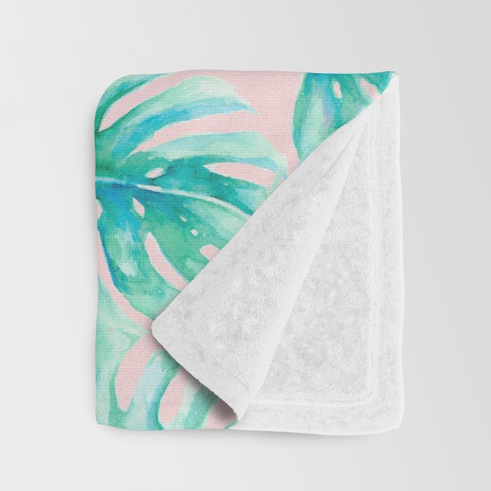 Paradise Palms Blush Throw Blanket by mjmstudio Society6