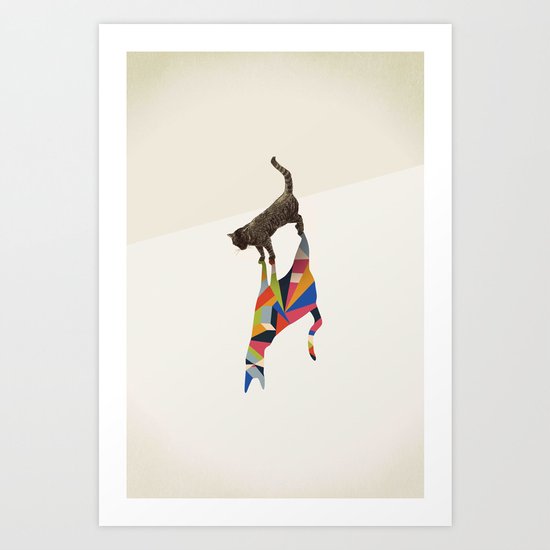 Walking Shadow, Cat Art Print