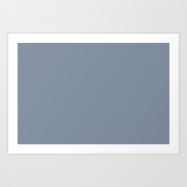 Midtone Twilight Blue Gray Grey Single Solid Color Coordinates with PPG Acceleration PPG10-21 Art Print