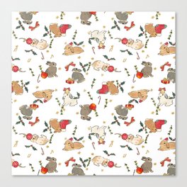 Bunnies and gifts Canvas Print