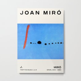 Joan Miro - Triptych Bleu I, II, III - Exhibition Poster - Art Print - Vintage Painting Metal Print | Painting, Painter Poster, Gallery Poster, Pop Art, Joan Miro, Museum Print, Miro, Exhibition Art, Vintage Print, Exhibition Vintage 