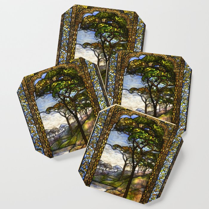 Louis C. Tiffany Stained-Glass Coasters  Tiffany stained glass, Art  stained, Stained glass designs