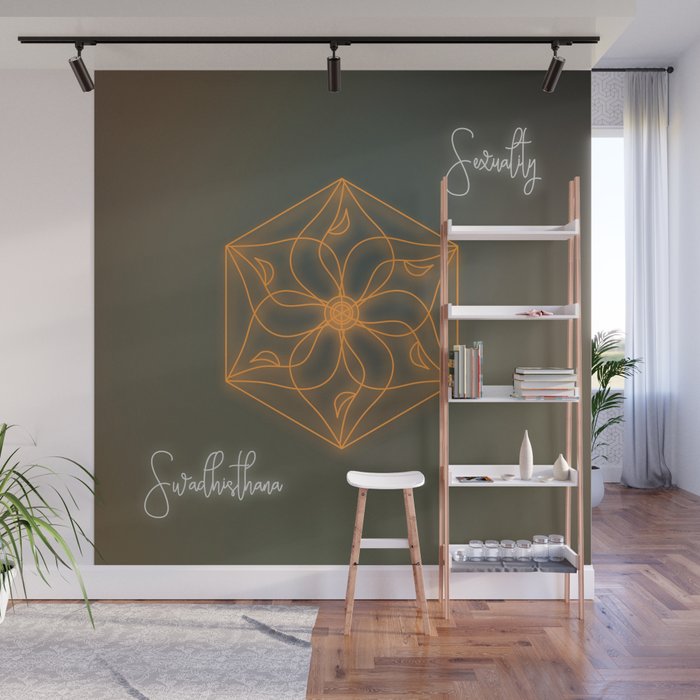 Sacral Chakra Healing Mandala Glowing Energy Wall Mural By Sacral Chakra Healing Mandala Glowing Energy Wall Mural