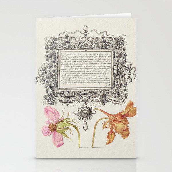 Vintage calligraphic floral art Stationery Cards