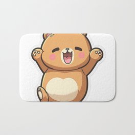Kawaii Cute Bear Happy Bath Mat