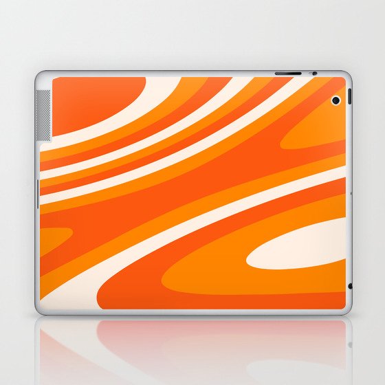 Deep Orange Groovy Swirls Abstract Design Laptop & iPad Skin