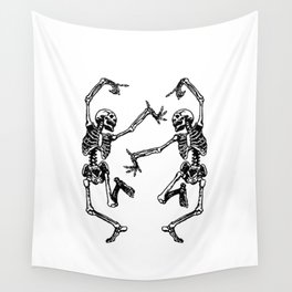 Duo Dancing Skeleton Wall Tapestry