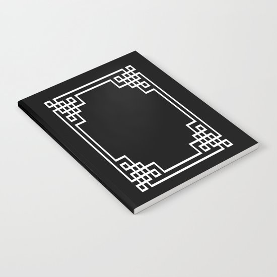 Black White Lattice Frame Notebook