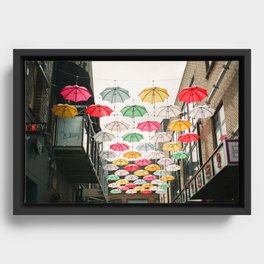 Ireland Dublin | Colorful street photography | Umbrella's Framed Canvas