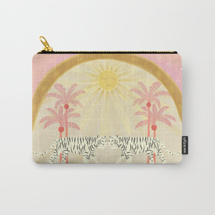 Pink Palm Tree Tigers Carry-All Pouch