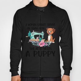 Funny Woman And A Puppy Hoody