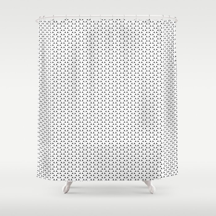 Black and White Basket Weave Shape Pattern - Graphic Design Shower Curtain