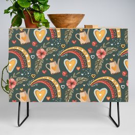 Pretty Boho Floral Spring Garden Pattern Credenza