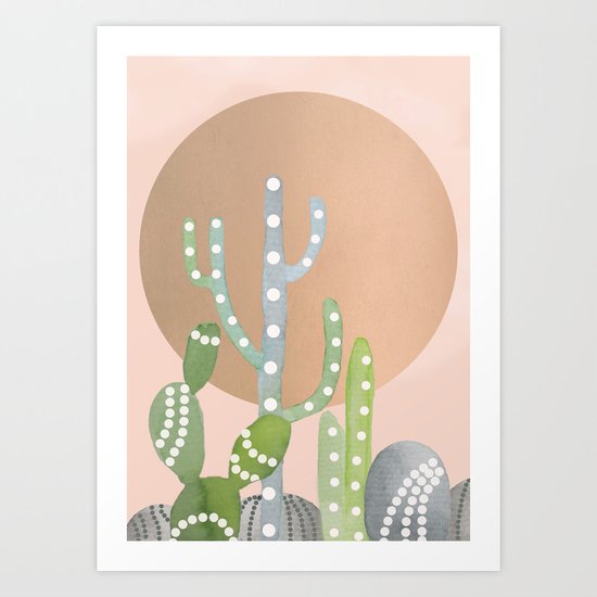 BOHO CACTUS Art Print