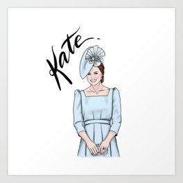 Kate by Silvana Arias Art Print | Drawing, Unitedkingdom, Digital, Greatbritain, Catherine, Royal, London, Queen, Duchess, Kate 