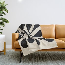 Matisse Inspired Abstract Cut Outs black Throw Blanket